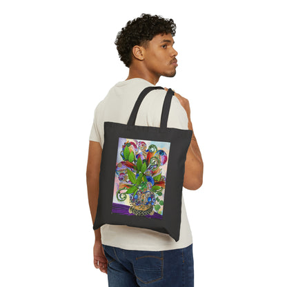 Hidden Crown & Jewels Cotton Canvas Tote Bag