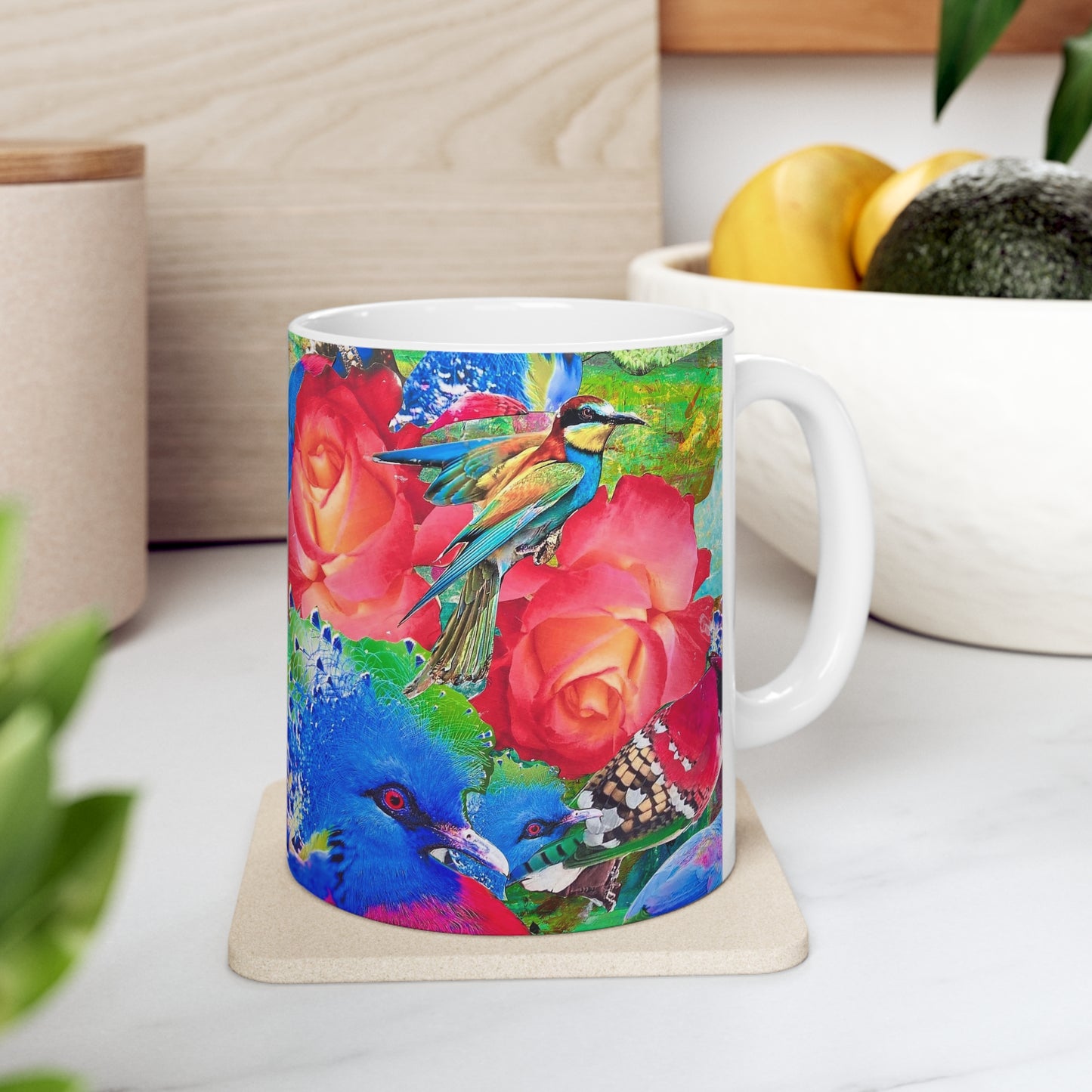 Birds & Flowers Ceramic Mug