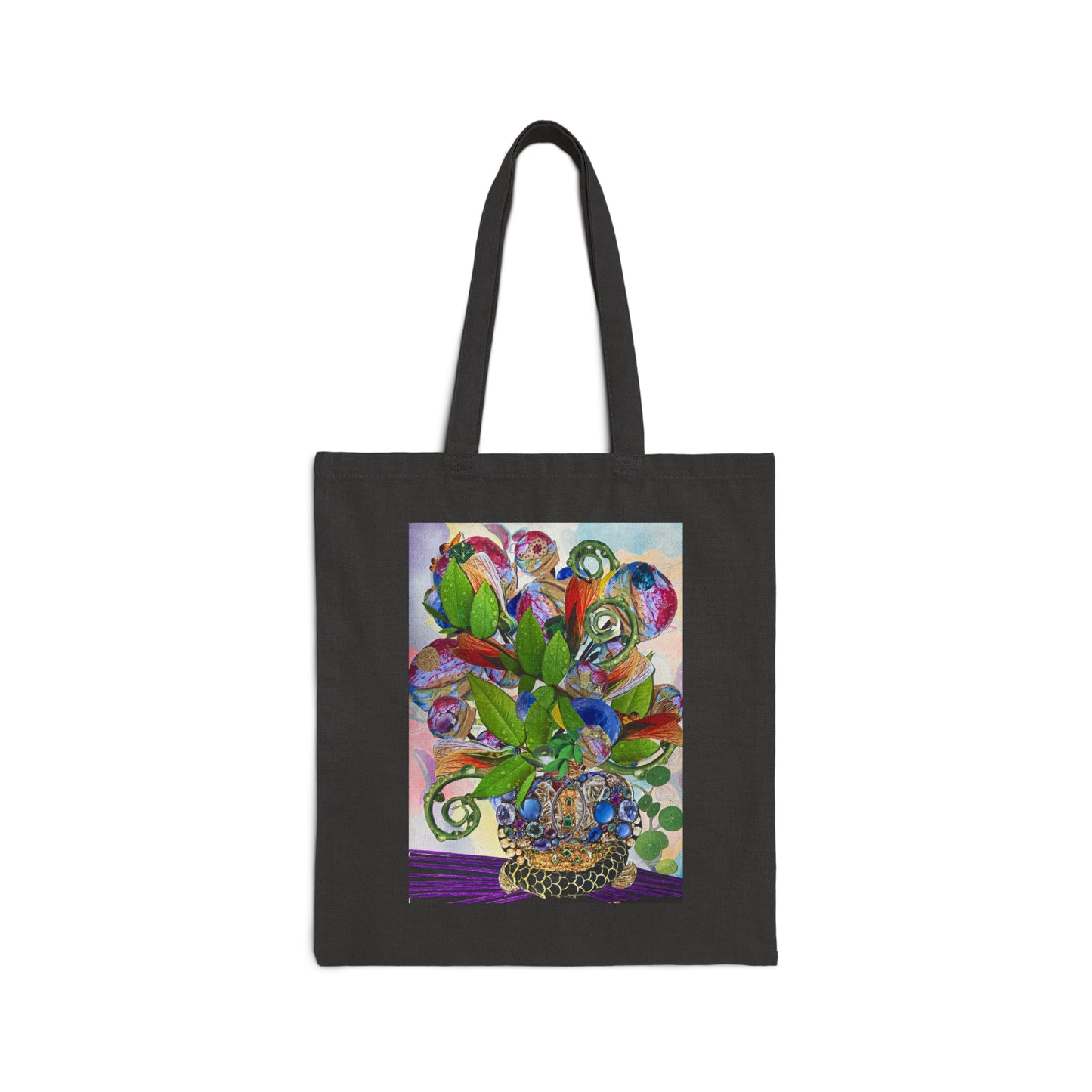 Hidden Crown & Jewels Cotton Canvas Tote Bag