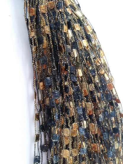 Ribbon Scarf - Black & Gold