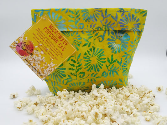 Microwave Popcorn Bag - Yellow Batik