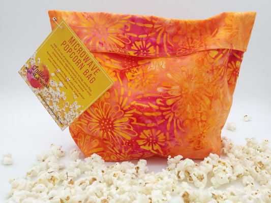 Microwave Popcorn Bag - Orange & Pink