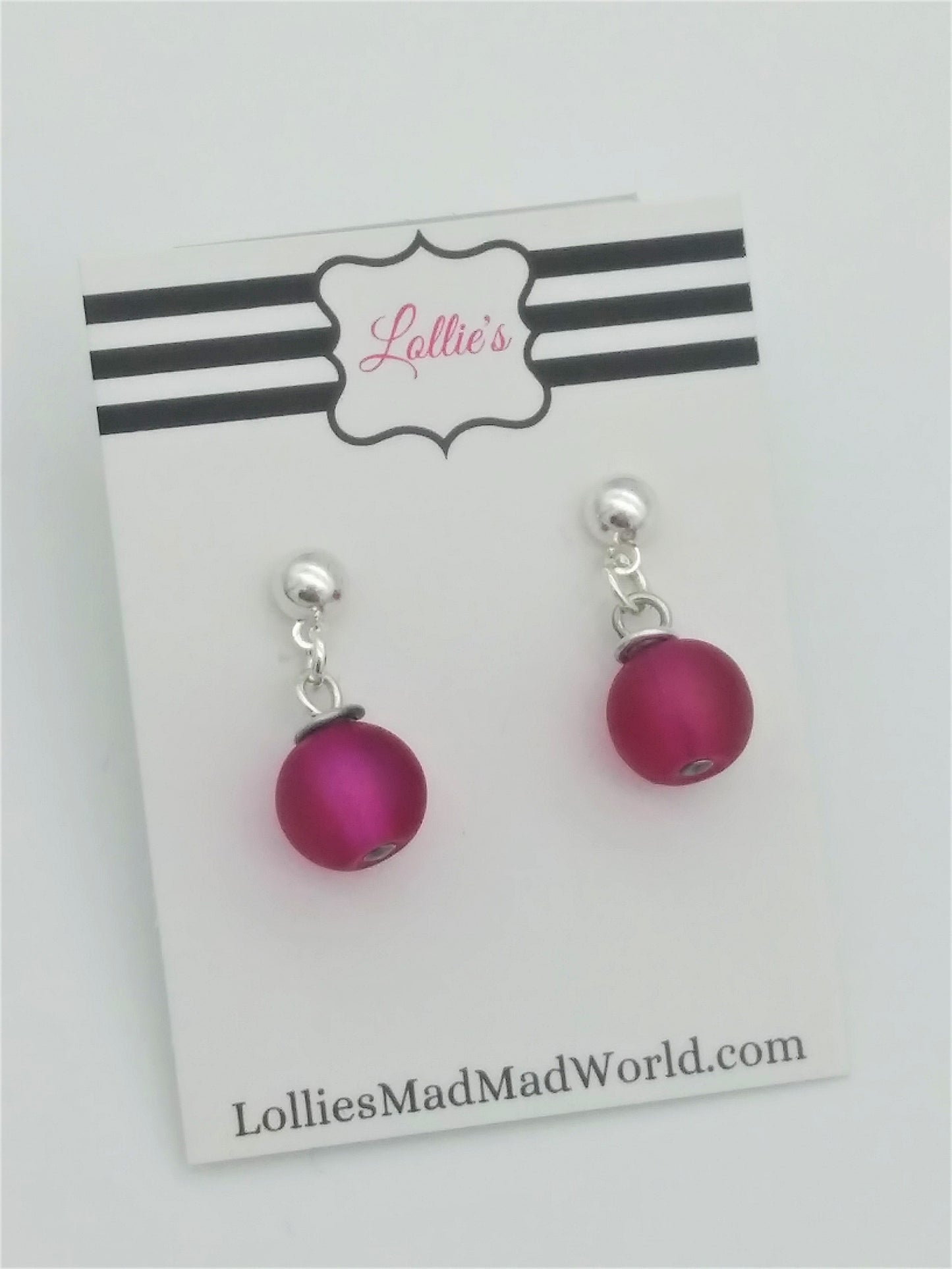 Glow Drop Earrings - Magenta