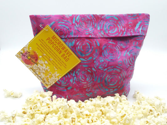 Microwave Popcorn Bag - Raspberry Batik